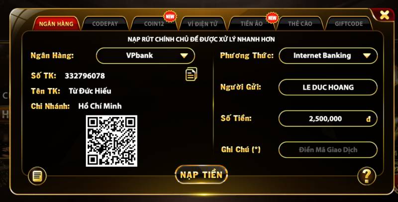 HitClub - Hit.Club: Cổng Game Bài, Tài Xỉu, Nổ Hũ Số 1 9/2025 14 Nap Tien Qua Ngan Hang